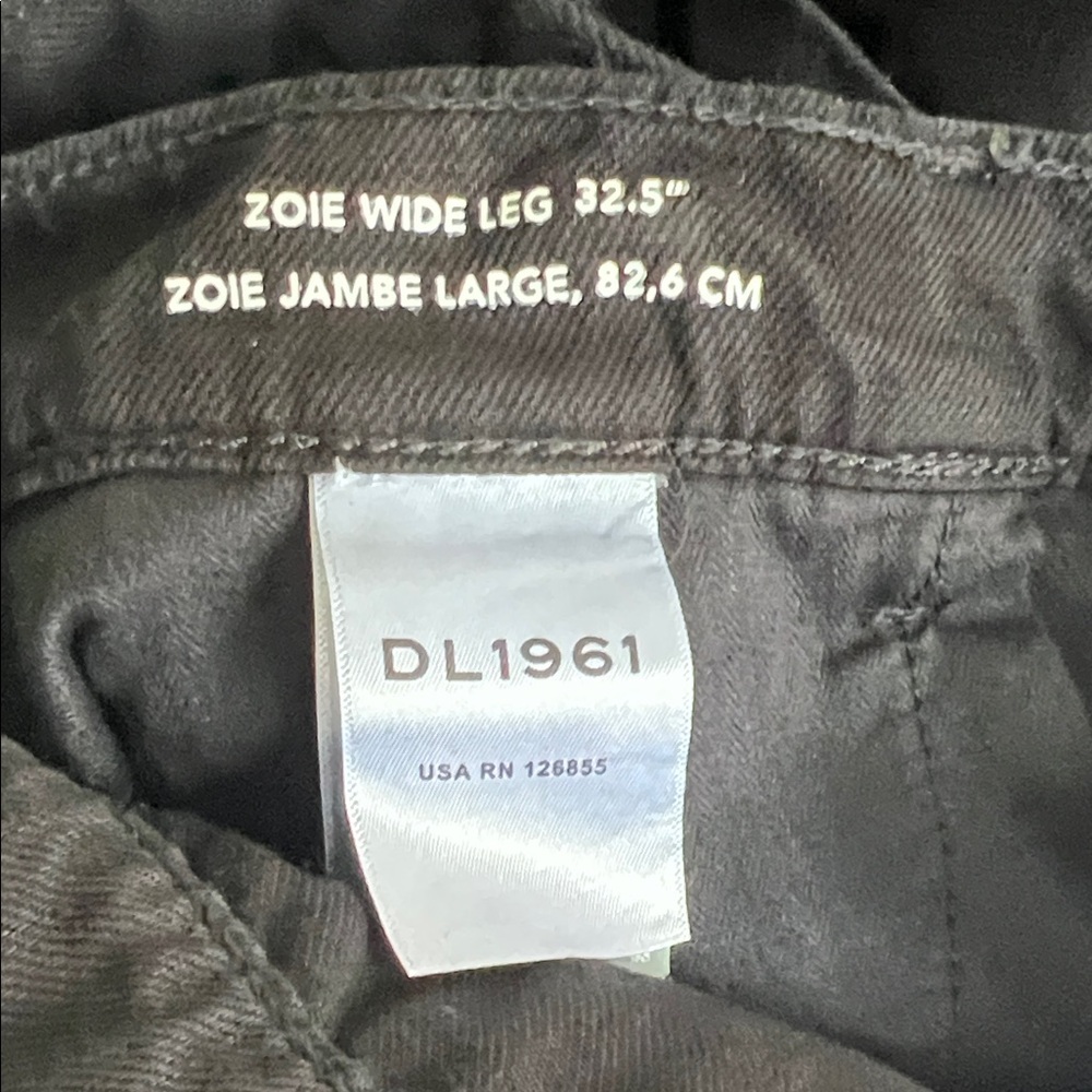 DL1961 ZOIE Wide Leg Black Women's Cargo Pants - Picture 9 of 9